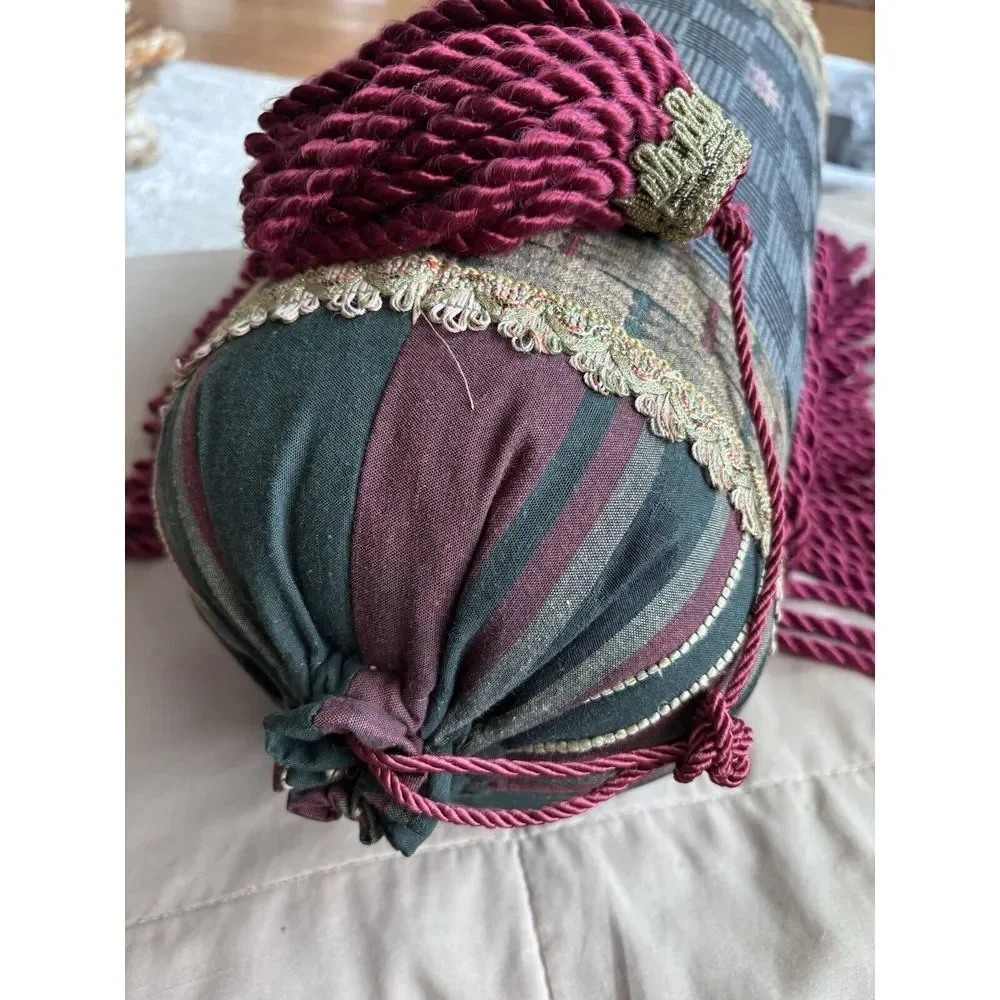 Gorgeous, Custom-Made‎ Bolster Pillow, Big Elephant, Jewels Sequins Fancy Beads
